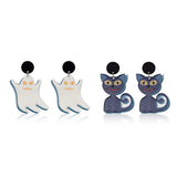 Resin Ghost Drop Earrings Transparent Cat Piercing Jewelry
