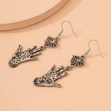 Retro Eyes and Palm Earrings Set for Halloween Cosplay