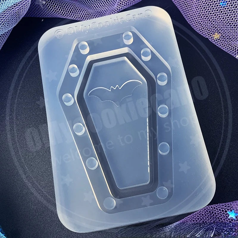 Halloween Coffin Epoxy Resin Shaker Mold Silicone Moulds