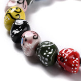 Skull Beads Porcelain Spacer Ceramic Earrings Bracelet DIY 25pc
