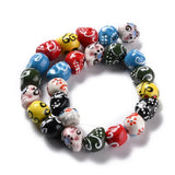 Skull Beads Porcelain Spacer Ceramic Earrings Bracelet DIY 25pc