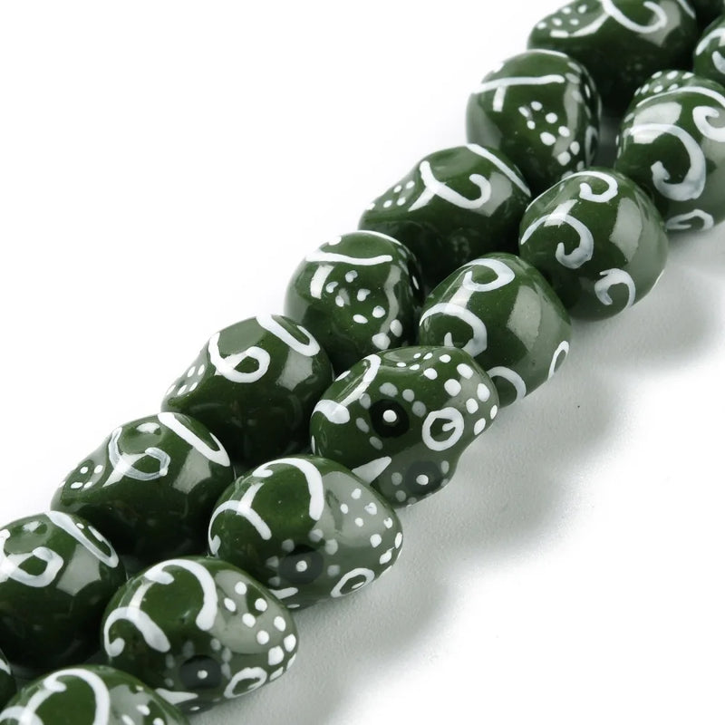 Skull Beads Porcelain Spacer Ceramic Earrings Bracelet DIY 25pc