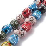 Skull Beads Porcelain Spacer Ceramic Earrings Bracelet DIY 25pc