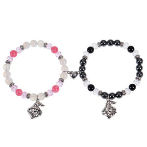 Halloween Skull Bracelet Magnetic Heart Couple Bangle