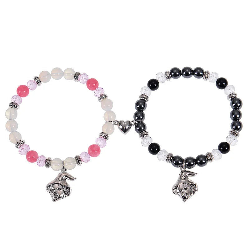 Halloween Skull Bracelet Magnetic Heart Couple Bangle