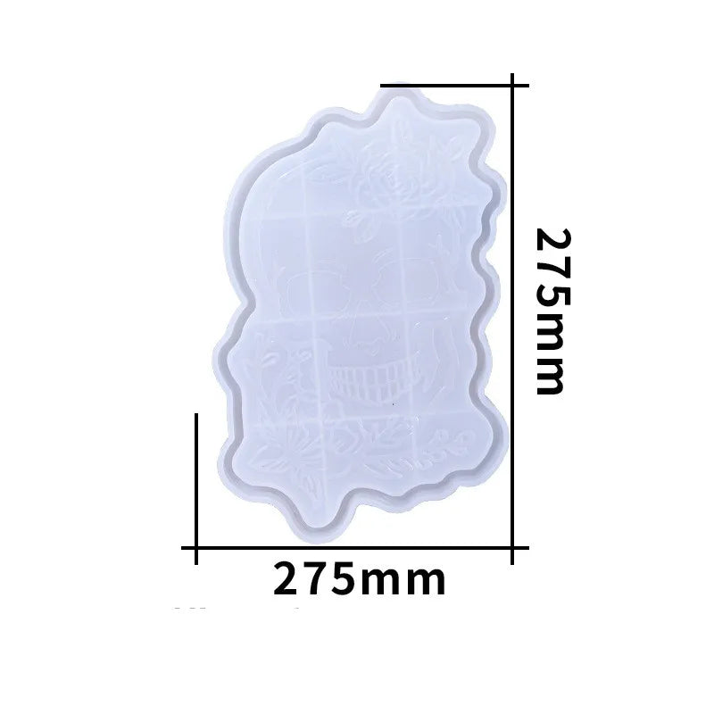 Skull Tray Epoxy Resin Silicone Mold Home Casting Decor DIY Mould