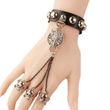 Halloween Skull Wolf Head Bracelet Punk Rock Style Man Skull Spike Glove Gothic
