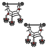 Halloween Spider Web Nipple Rings Sexy Body Piercing Breastpin