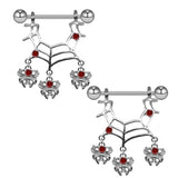 Halloween Spider Web Nipple Rings Sexy Body Piercing Breastpin