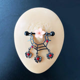 Halloween Spider Web Nipple Rings Sexy Body Piercing Breastpin