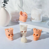 Halloween Split Skull 3D Candle Soap Mould DIY Candle Epoxy Mold