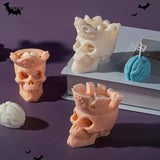 Halloween Split Skull 3D Candle Soap Mould DIY Candle Epoxy Mold