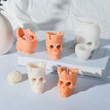 Split Skull Candle Soap Mould DIY Epoxy Mold