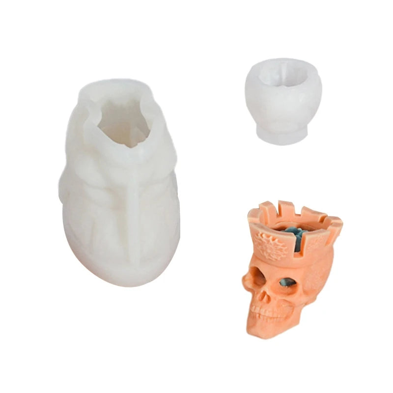 Halloween Split Skull Candle Mold DIY Decoration