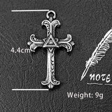 Vintage Halloween Stainless Steel Cross Drop Necklace