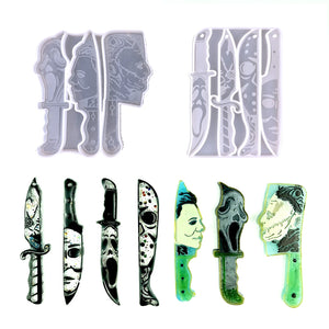 Ghost Face Skull Sword Silicone Mold for Halloween DIY