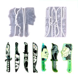 Ghost Face Skull Sword Silicone Mold for Halloween DIY