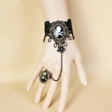 Vintage Lace Pirate Skull Bracelet with Open Ring