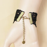 Vintage Lace Pirate Skull Bracelet with Open Ring