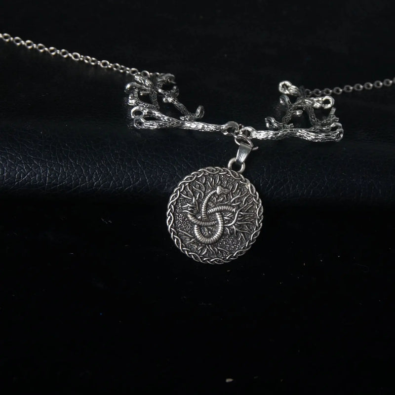 Halloween Witch Snake Necklace Gothic Branch Pendant Women Gift