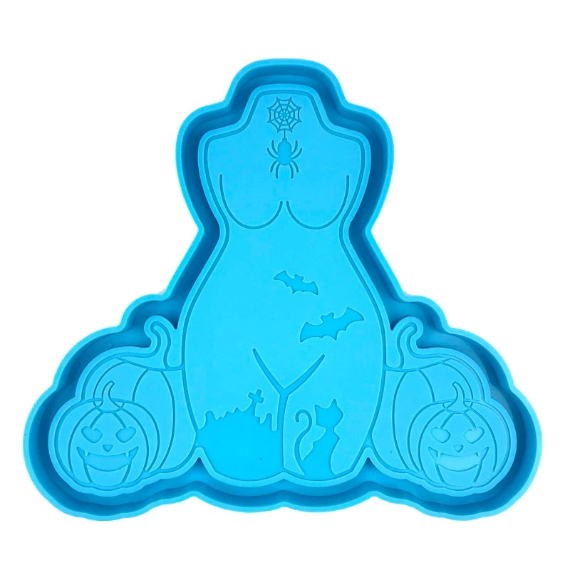 Halloween Woman Resin Tray Molds Silicone Coaster Mold Epoxy Resin Casting Molds