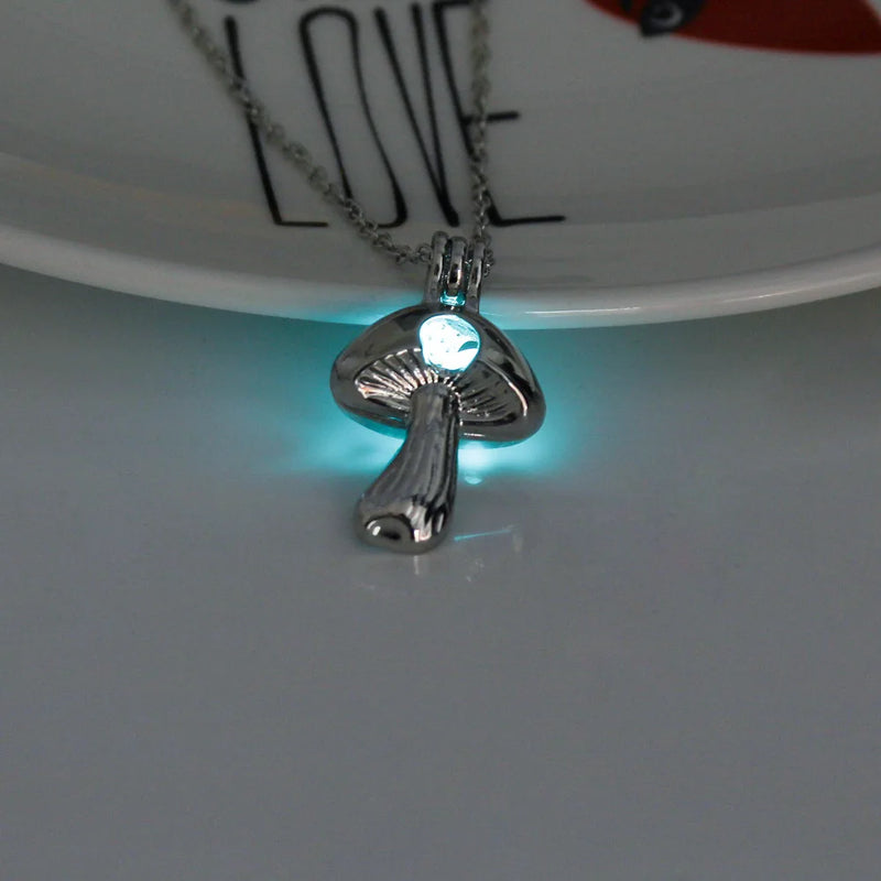 Halloween Glow-in-the-Dark Mushroom Necklace