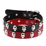Skull Choker Collar Goth Necklace Leather Jewelry Halloween Costume