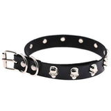 Skull Choker Collar Goth Necklace Leather Jewelry Halloween Costume