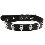 Skull Choker Collar Goth Necklace Leather Jewelry Halloween Costume