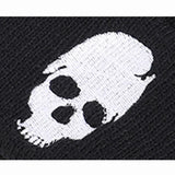 Skull Embroidery Knitted Snap Button Woolen Hat