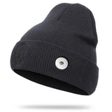 Skull Embroidery Knitted Snap Button Woolen Hat