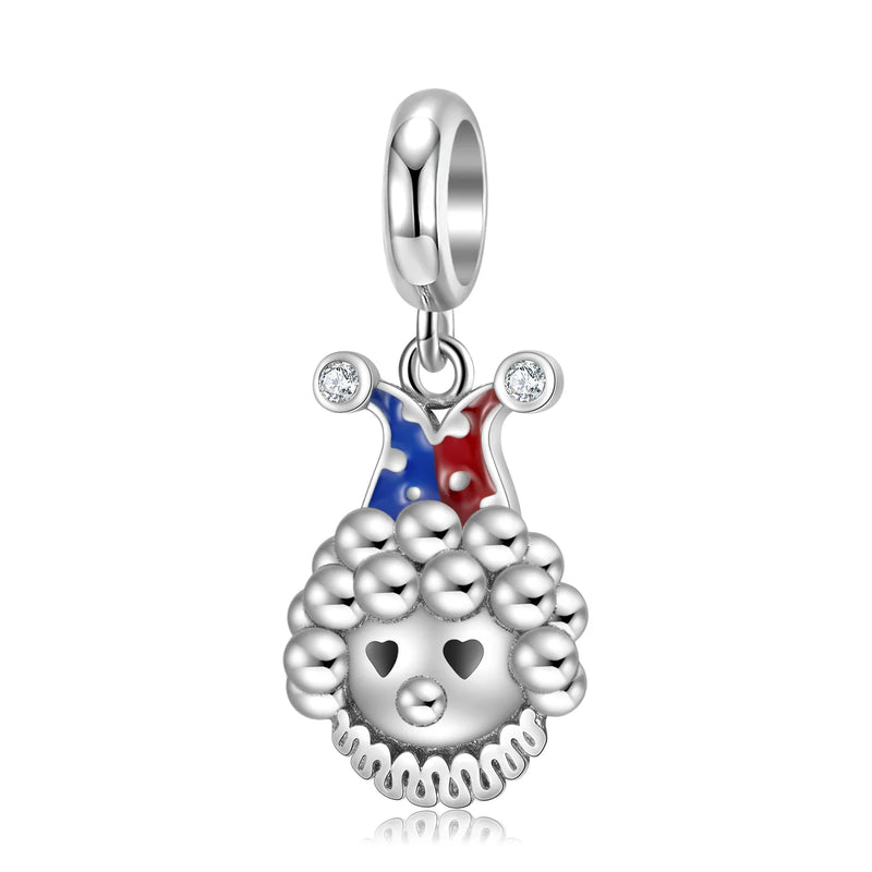 Halloween 925 Silver Bracelet with Clown Pendant Beads