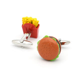 Hamburg & Fries Brass Cuff Links Yellow Men's Food