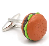 Hamburg & Fries Brass Cuff Links Yellow Men's Food