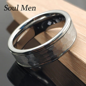 Tungsten Carbide Hammer Special Rings for Men Women 8mm 6mm Wedding Band