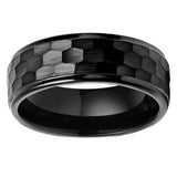 8mm Tungsten Ring Hammer Comfort Fit Wedding Band