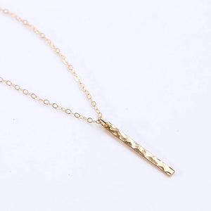 Boho Hammered Long Bar Necklace Chocker Jewelry Pendant