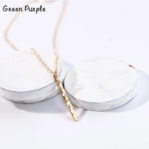 Boho Hammered Long Bar Necklace Chocker Jewelry Pendant