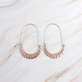 Metal Crescent Hoops Earrings for Women