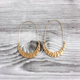 Metal Crescent Hoops Earrings for Women