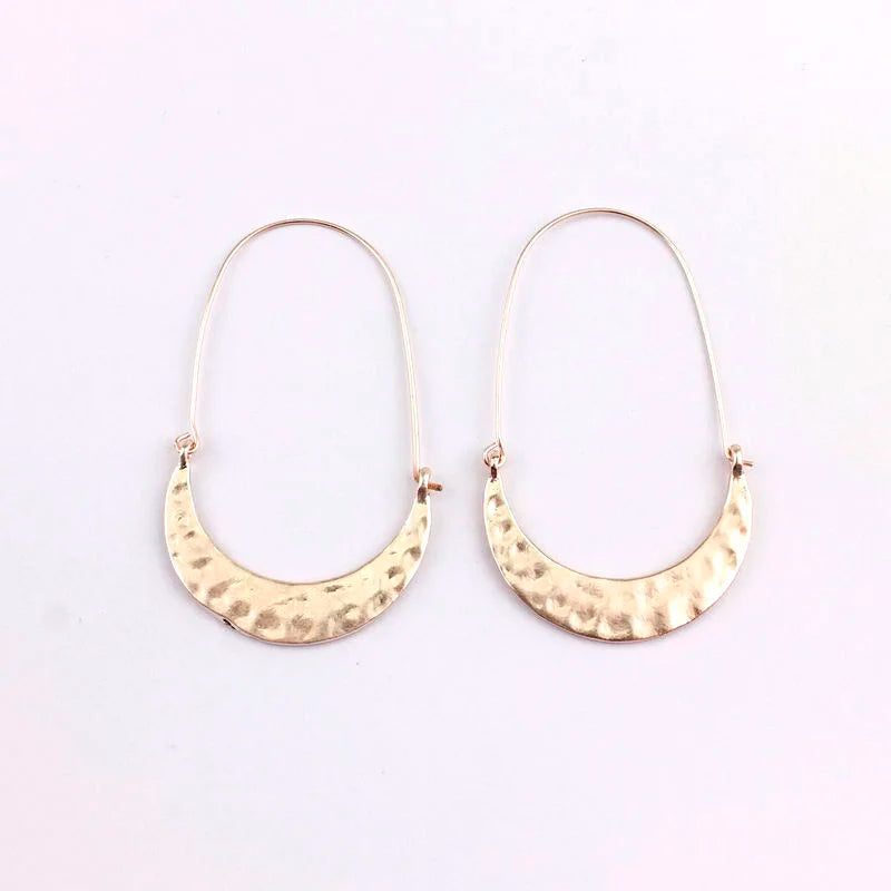 Metal Crescent Hoops Earrings for Women
