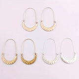 Metal Crescent Hoops Earrings for Women