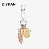Hamsa Eye & Feather Charm for Pan Bracelet