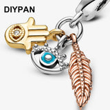 Hamsa Eye & Feather Charm for Pan Bracelet
