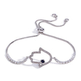 Hamsa Bracelet Hand of Fatima Cubic Zirconia Hand Chain