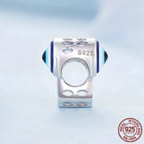 Hamsa Evil Eye Pendant 925 Sterling Silver Bead Fatima Hand