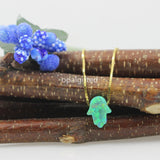 Hamsa Hand Opal Pendant Necklace 925 Sterling Silver Chain