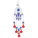 Hamsa Hand Devil Eye Wind Chimes Glass Pendant Hanging Decor