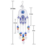 Hamsa Hand Devil Eye Wind Chimes Glass Pendant Hanging Decor