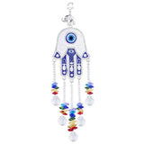 Hamsa Hand Devil Eye Wind Chimes Glass Pendant Hanging Decor